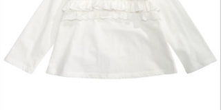 Camiseta infantil de algodão com babados First Impressions para meninas, tamanho 2T, branca