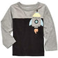 Camiseta infantil de manga comprida com estampa de foguete para meninos First Impressions, preta, tamanho 3T
