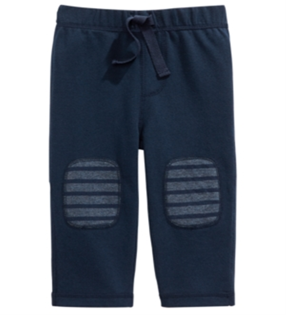 Calça infantil First Impressions com patch no joelho para meninos, azul, tamanho 4T