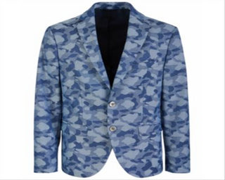 Ralph Lauren Big Boy's Classic Fit Camuflagem Sport Coat Azul Tamanho 14 R