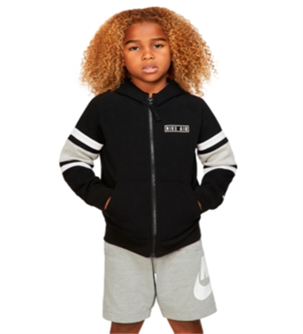 Nike Infantil Colorblocked manga comprida Dois bolsos na frente Com capuz Preto Tamanho 3T
