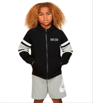 Nike Infantil Colorblocked manga comprida Dois bolsos na frente Com capuz Preto Tamanho 3T