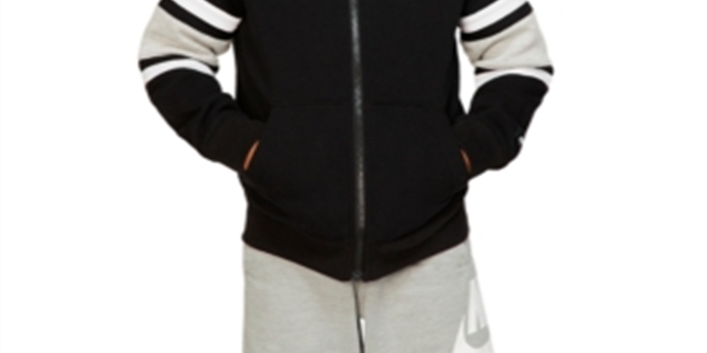 Nike Infantil Colorblocked manga comprida Dois bolsos na frente Com capuz Preto Tamanho 3T