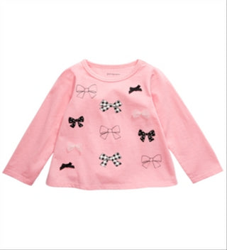 Blusa de laço para bebê First Impressions, rosa, tamanho 12 meses