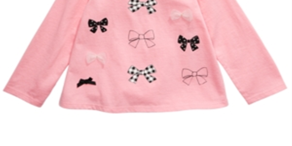 Blusa de laço para bebê First Impressions, rosa, tamanho 12 meses