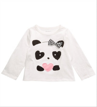 Camiseta infantil First Impressions Baby Girl Panda Hearts, branca, tamanho 24 meses