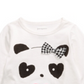 Camiseta infantil First Impressions Baby Girl Panda Hearts, branca, tamanho 24 meses