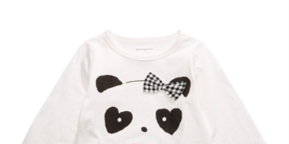 Camiseta infantil First Impressions Baby Girl Panda Hearts, branca, tamanho 24 meses