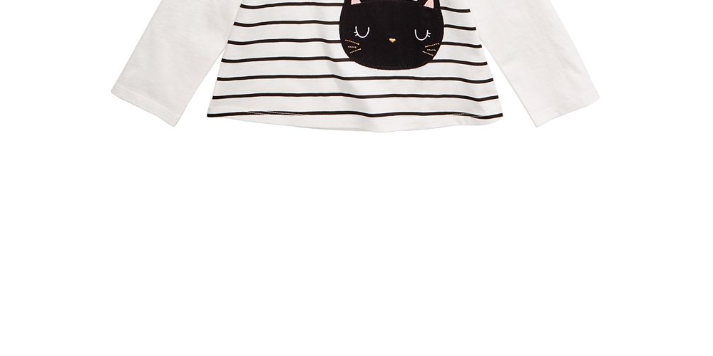Camiseta com bolsa de algodão para bebê First Impressions Baby Girl, tamanho 12 meses, branca