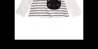 Camiseta com bolsa de algodão para bebê First Impressions Baby Girl, tamanho 12 meses, branca