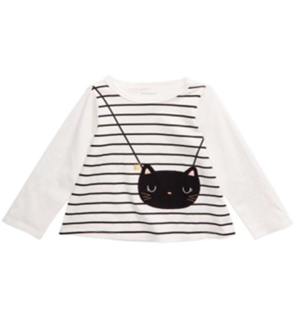 Camiseta com bolsa de algodão para bebê First Impressions Baby Girl, tamanho 12 meses, branca