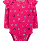 Body colecionável Carter's Baby Girl's Alphabet Rosa Tamanho 3 Meses
