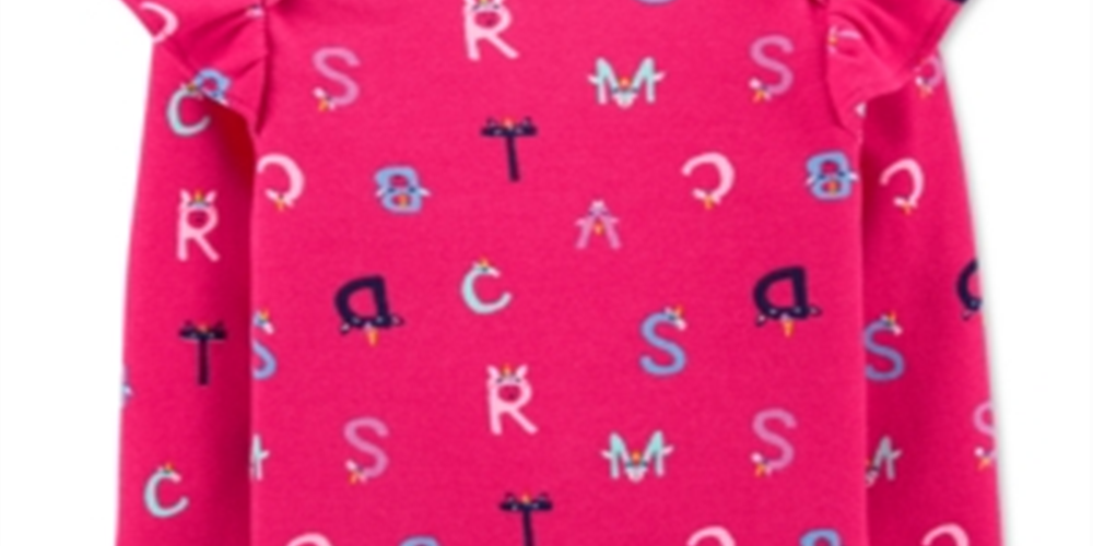 Body colecionável Carter's Baby Girl's Alphabet Rosa Tamanho 3 Meses