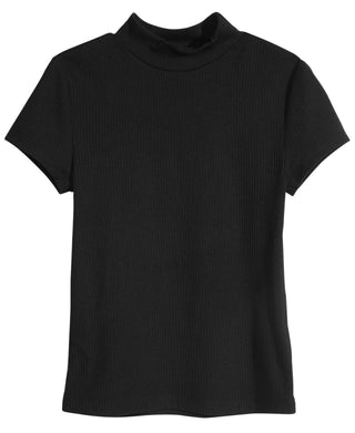 Epic Threads Big Girl's Ribbed T-Shirt Black Size Medium
