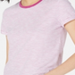 Camiseta feminina Maison Jules com decote redondo e manga curta, roxa, tamanho grande