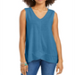 Regata feminina estilo &amp; co, azul, tamanho P