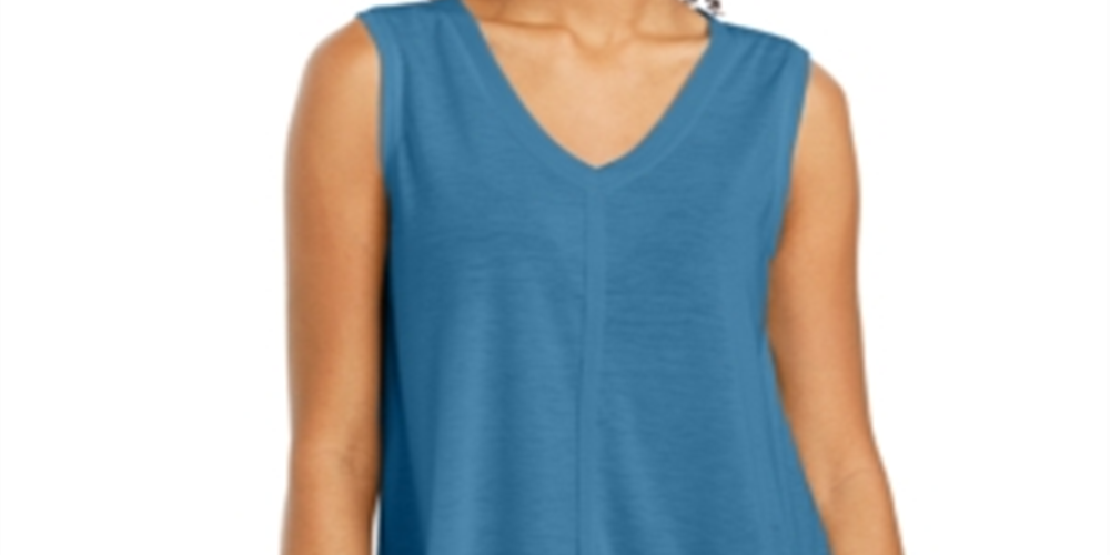 Regata feminina estilo &amp; co, azul, tamanho P