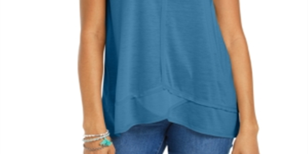 Regata feminina estilo &amp; co, azul, tamanho P