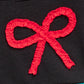Camiseta túnica listrada com apliques de laço First Impressions para bebê menina, preta, tamanho 3-6 meses
