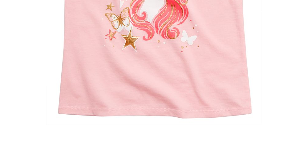 Regata com estampa de unicórnio e babados para meninas Epic Threads - Rosa, tamanho 3