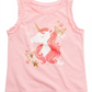 Regata com estampa de unicórnio e babados para meninas Epic Threads - Rosa, tamanho 3