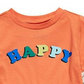 Camiseta infantil infantil First Impressions Happy Layered Look Laranja Tamanho 24 MOS