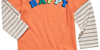 Camiseta infantil infantil First Impressions Happy Layered Look Laranja Tamanho 24 MOS