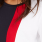 Camiseta feminina Tommy Hilfiger Color Block, manga comprida, gola redonda, azul, tamanho GG