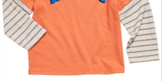 Camiseta infantil estampada em camadas First Impressions para meninos, laranja, tamanho 2T