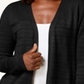 Karen Scott Cardigan de malha Pointelle feminino, preto, tamanho pequeno