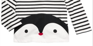 First Impressions Baby Boy's Striped Penguin Print Cotton T-Shirt White Size 3-6MOS
