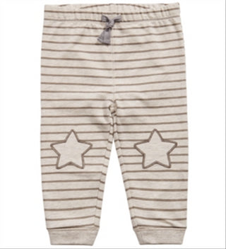 First Impressions Toddler Boy's Striped Star Patch Jogger Pants Brown Size 3T