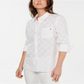 Camisa Tommy Hilfiger Burnout Feminina com Botões, Branca, Tamanho P