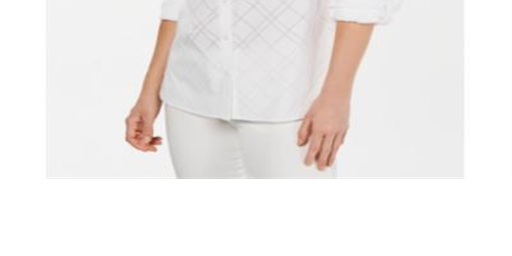 Camisa Tommy Hilfiger Burnout Feminina com Botões, Branca, Tamanho P