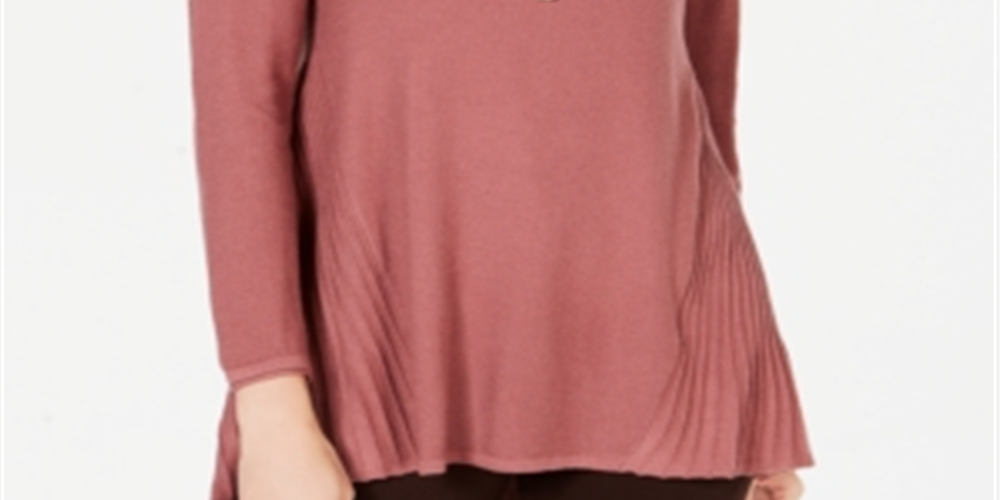 Suéter plissado alto e baixo feminino Style &amp; Co, marrom, tamanho pequeno P