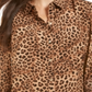 Blusa feminina com estampa animal Charter Club, marrom, tamanho extragrande