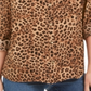 Blusa feminina com estampa animal Charter Club, marrom, tamanho extragrande