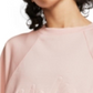 Camiseta curta de treino Nike Dri-FIT Fleece feminina, rosa, tamanho pequeno