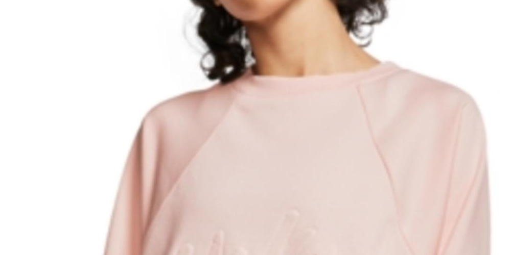 Camiseta curta de treino Nike Dri-FIT Fleece feminina, rosa, tamanho pequeno