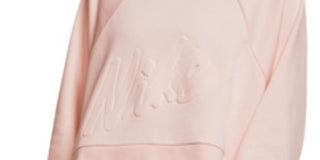 Camiseta curta de treino Nike Dri-FIT Fleece feminina, rosa, tamanho pequeno