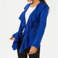 Karen Scott Cardigan Feminino com Babados Frontais Azul Tamanho XS