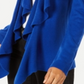 Karen Scott Cardigan Feminino com Babados Frontais Azul Tamanho XS