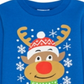 Moletom de Natal Rudolph the Nosed Reindeer da Jem Little Boy, azul, tamanho 6