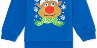 Moletom de Natal Rudolph the Nosed Reindeer da Jem Little Boy, azul, tamanho 6