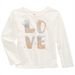 Camiseta infantil feminina Epic Threads Glitter Love, branca, tamanho 4T