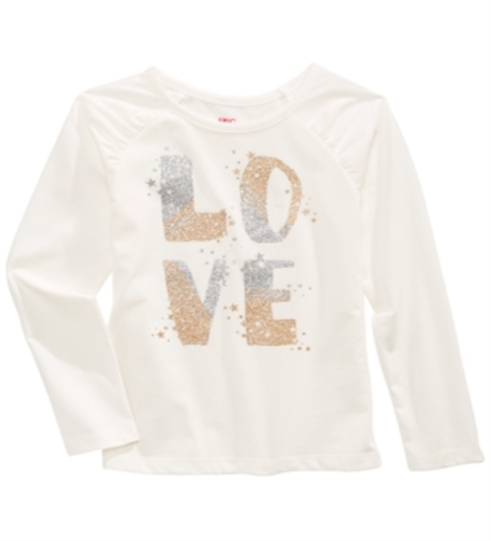 Camiseta infantil feminina Epic Threads Glitter Love, branca, tamanho 4T