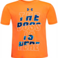 Camiseta estampada Boss para meninos da Under Armour, laranja, tamanho 4