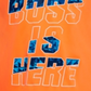 Camiseta estampada Boss para meninos da Under Armour, laranja, tamanho 4