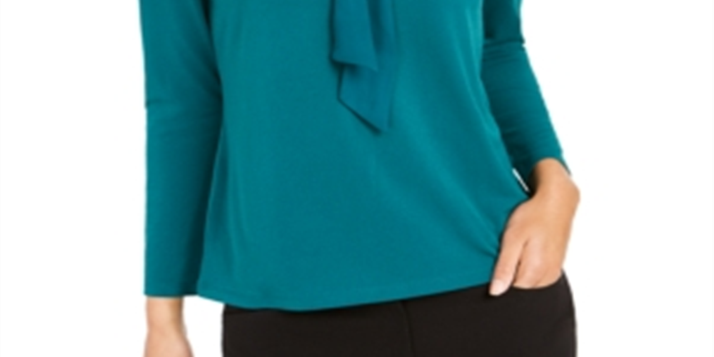 Charter Club Top feminino com amarração trançada, verde, tamanho XX-G