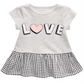 Camiseta infantil First Impressions Cotton Love Peplum para meninas, cinza, tamanho 2T